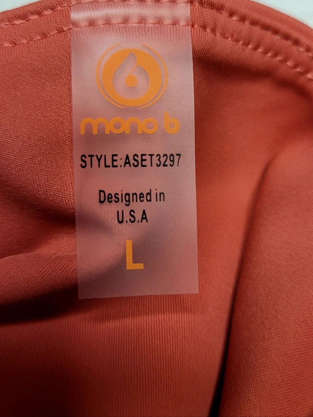 Mono B Peach High Waisted Crop Leggings & Sports Bra Matching Activewear Set